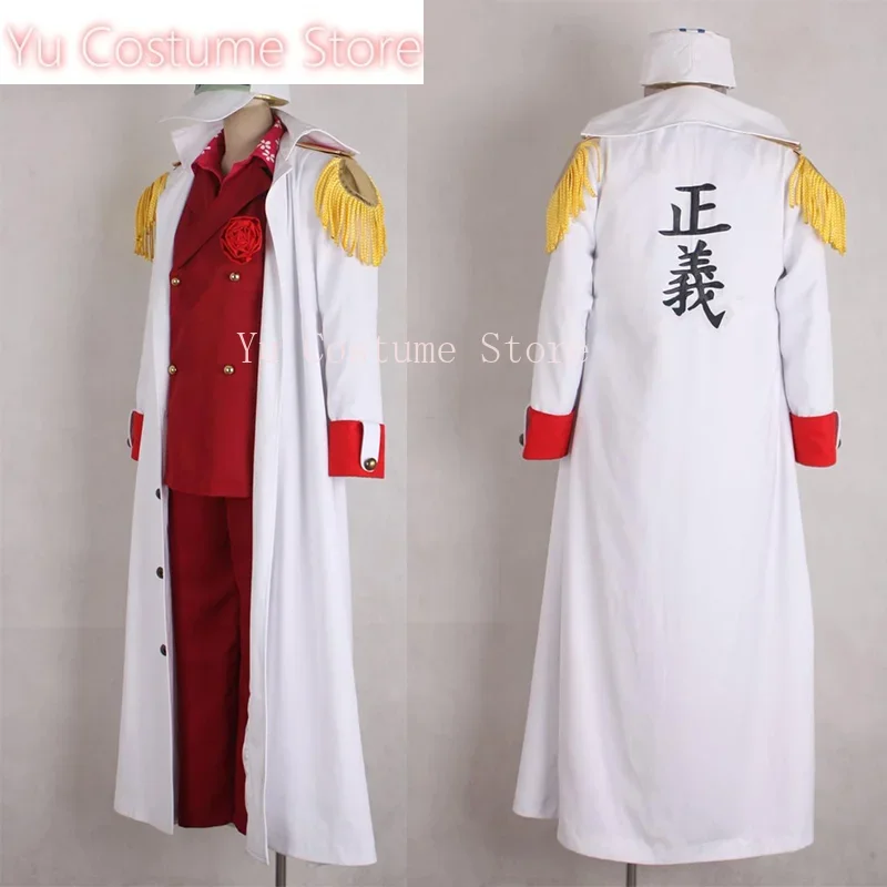 

Yu Costume Anime Marines Admiral Sakazuki Admiral Akainu Whole Set With Red Suit Cosplay Costume Cos Anime Clothing