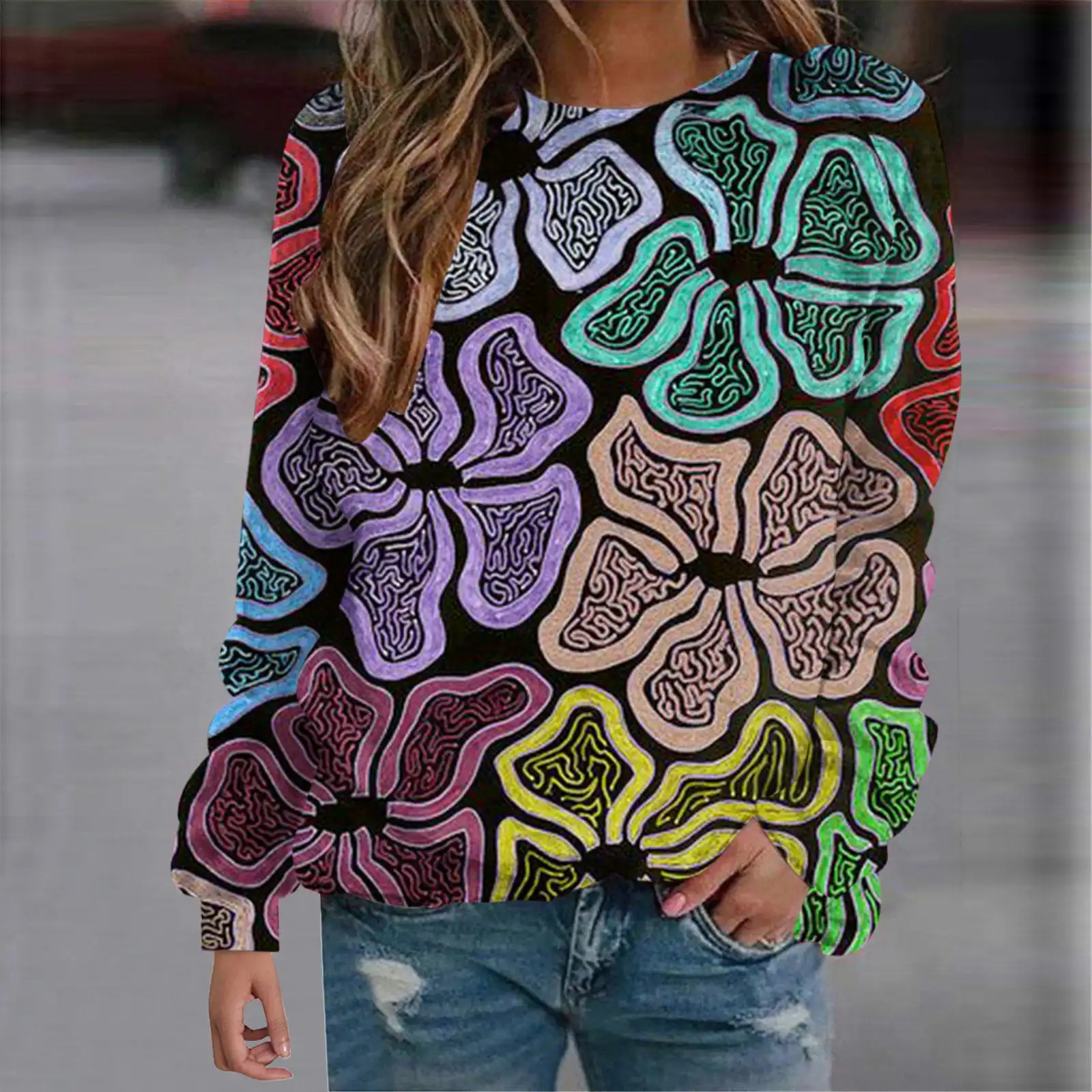 Autumn Sweatshirts Leopard Floral Flower 3D Print Hoodies Women Fashion Hoodie Oversized Pullovers Harajuku Tops Woman Clothing