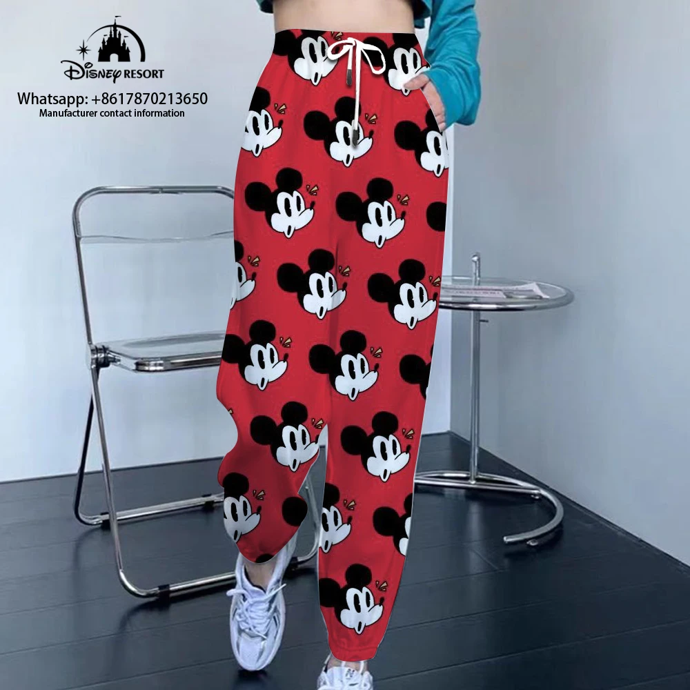 Pantalones de chándal de Mickey y Minnie para mujer, Jogging informal, estilo callejero, y2k, gran oferta, Otoño, 2024