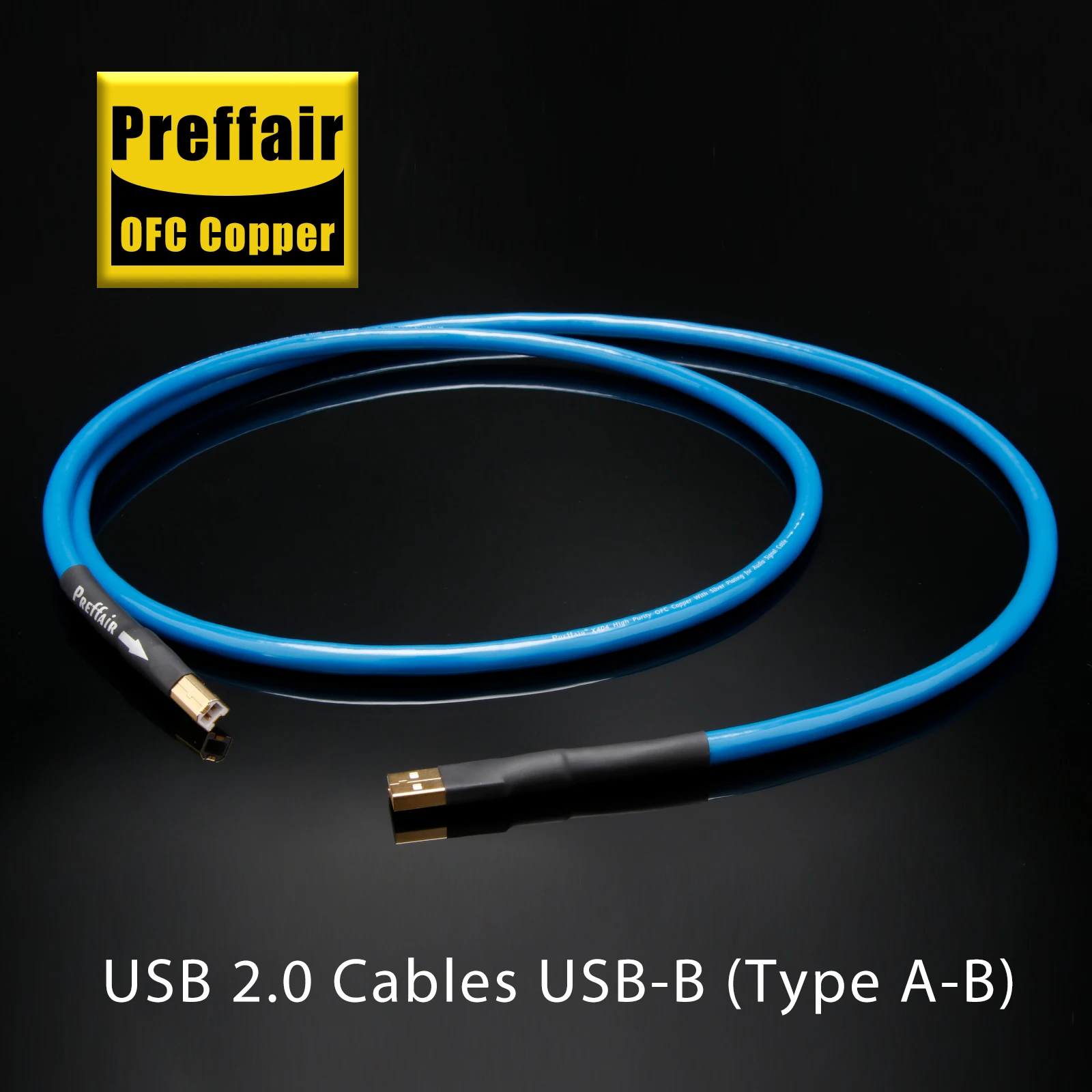 Preffair X404 Hi-End посеребренный USB-кабель USB2.0 от A до B Цифровой аудиокабель ЦАП для ЦАП, декодера, принтера