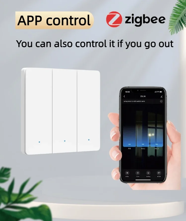 Tuya EU Zigbee Smart Switch No Neutral Wire Wall Light Switch Push Button Smart Life APP Voice Works with Alexa Google Home