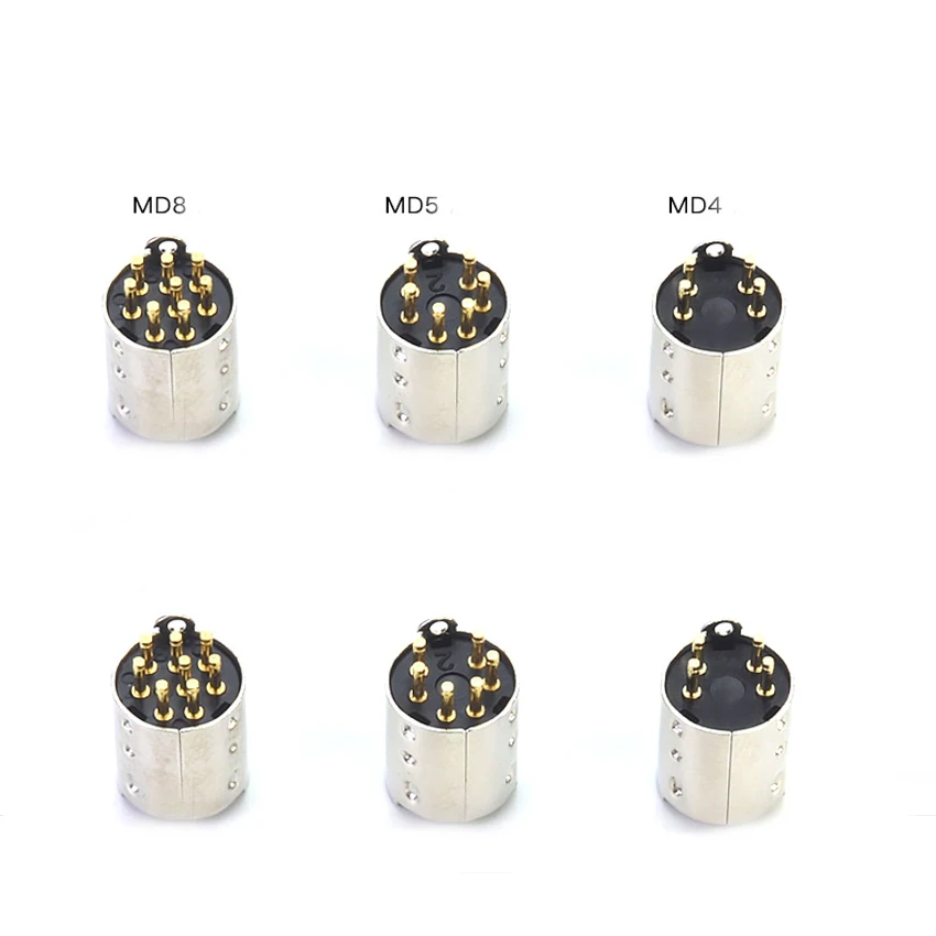 2PCS New High Quality 8Pin/6Pin/4Pin Mini DIN Plug S terminal PLC connector MD8 Pin Male DIY for Soldering Cables Connector