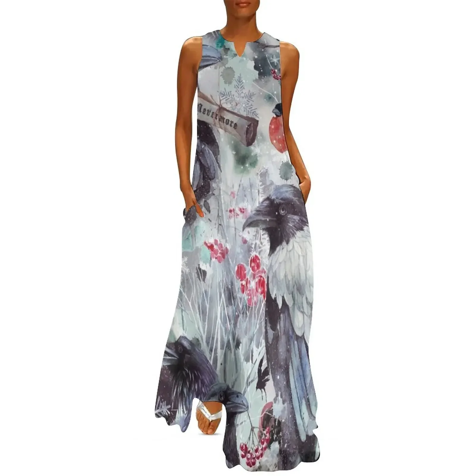 

Nevermore Raven Designs Long Dress dress for women dress party night Clothing Woman clothes