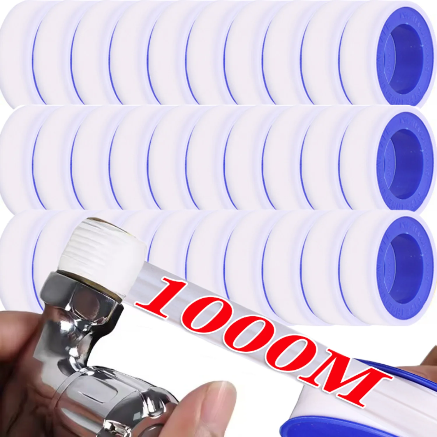 100-1Rolls PTFE Industrial Sealant Tape Plumbers Waterproof Sealant Plumbing Tape for Shower Head Repairing Water Pipe Sealing