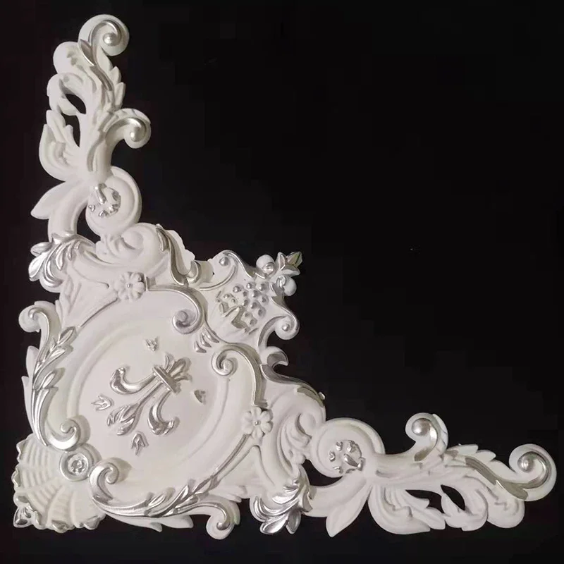 European style background wall channel decoration wall sticker ceiling corner flower wedding home decoration non-wood carving