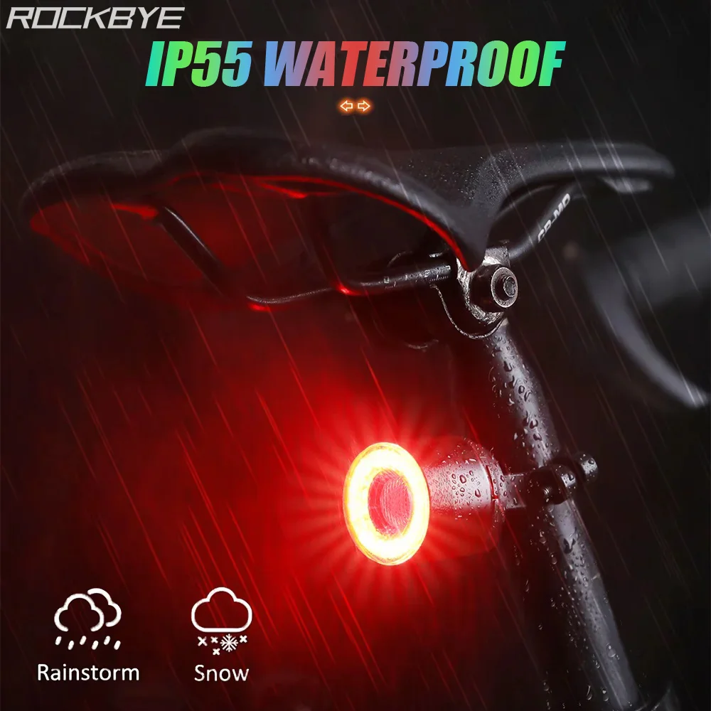 ROCKBYE Bicycle Intelligent Taillights, Brake Lights, Turn Signals In Three, Seven Colors, Waterproof Bicycle Accessories