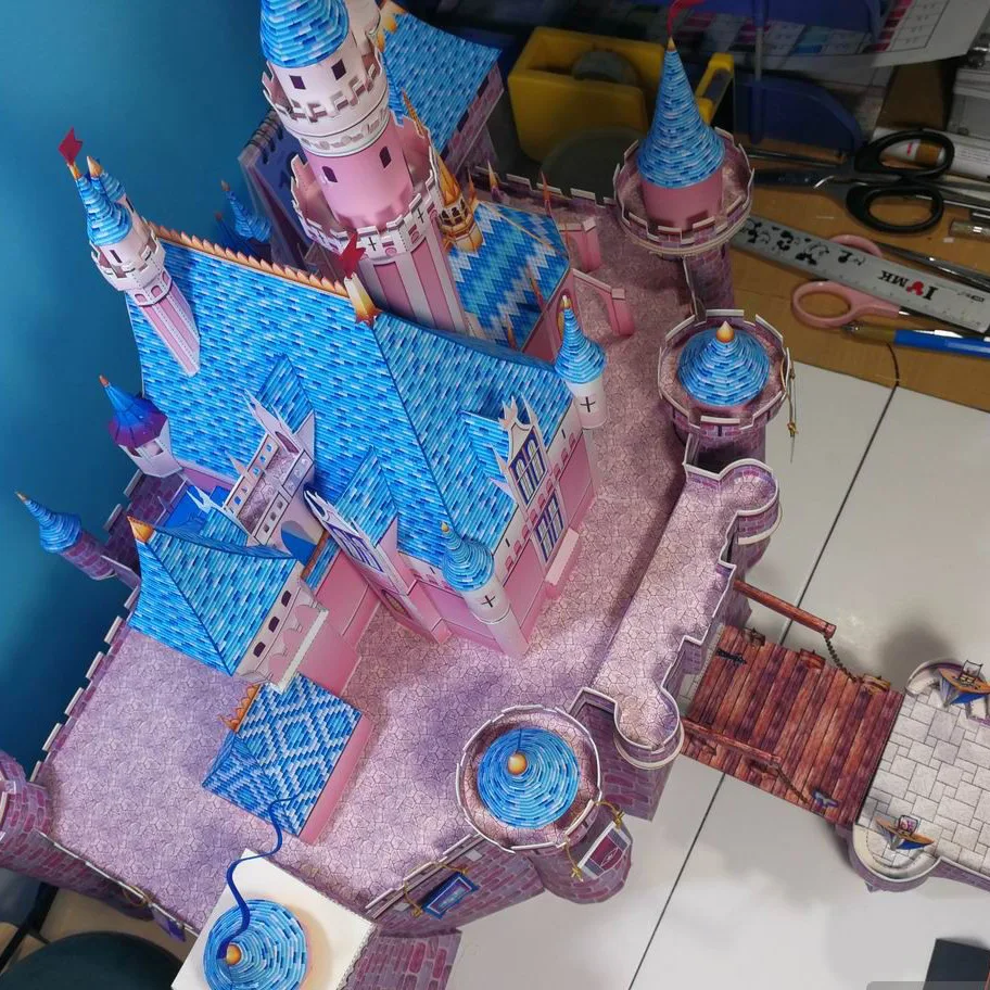 57CM Sleeping Beauty Castle Architecture DIY 3D Paper Model