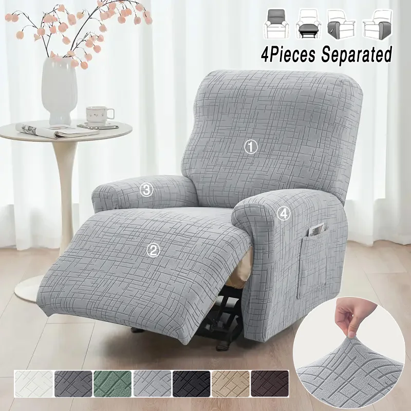 1-Sitzer-Sofabezug mit Jacquard-Split-Recliner, Stretch, Relax-Sessel-Schonbezug, schmutzabweisender Einzelsofa-Schutz für das Wohnzimmer