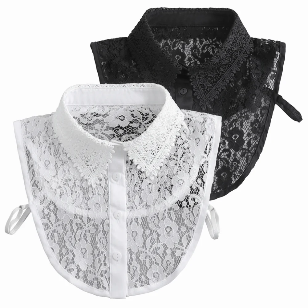 أزياء تنفس وهمية طوق خمر الدانتيل لون نقي كاذبة بلوزة طوق الجبهة التعادل كل مباراة انفصال طوق الخريف #2