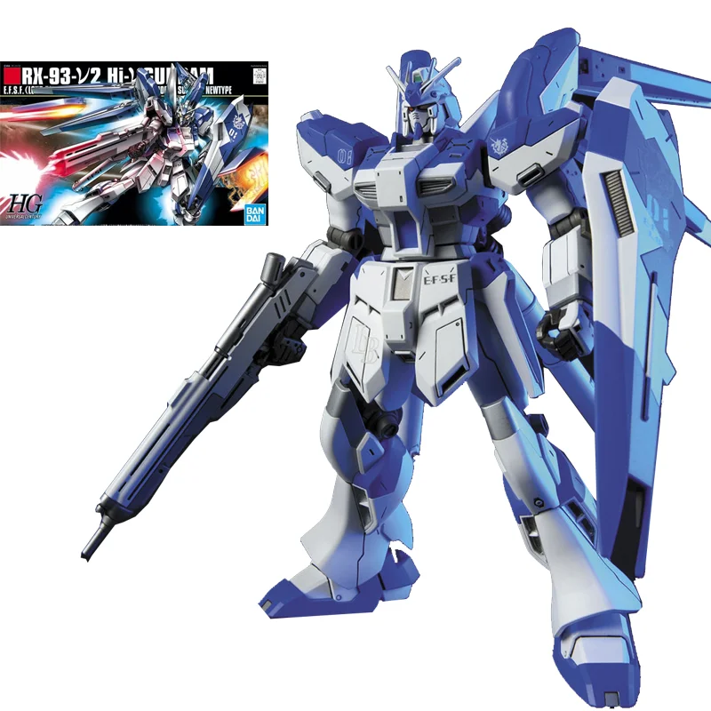 Original Genuine Gundam Model Kit Anime Figure HGUC 1/144 RX-93-V2 HI-V Gunpla Action Figure Anime Figure Toys for Children