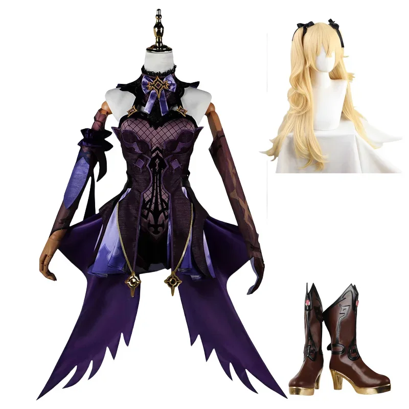 

CosplayFischl Cosplay Genshin Cosplay Costume Fischl Cosplay Wig Shoes for Women Party Role Play Uniform Dress Carnival Outfit