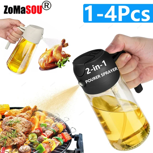 1-4 szt. 2 w 1 opryskiwacz nalewak olej pusta butelka plastikowy pojemnik na olej dozownik parownik kuchnia grill Camping przybory kuchenne