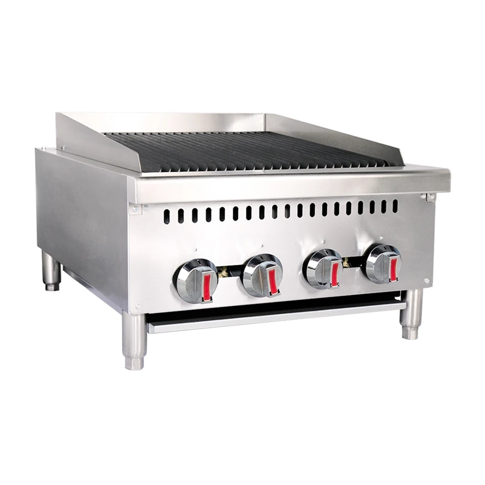 Grill BBQ Charbroiler for Restaurant  Certificate Commercial Restaurant Hotel Equipment Counter Top Gas Griddle