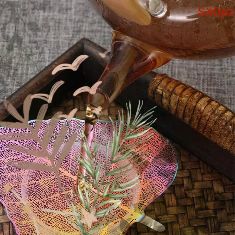 1pcs Stainless Steel Bodhi Leaf Shape Tea Infuser Hollow Out Kung Fu Tea Strainer Drinkware
