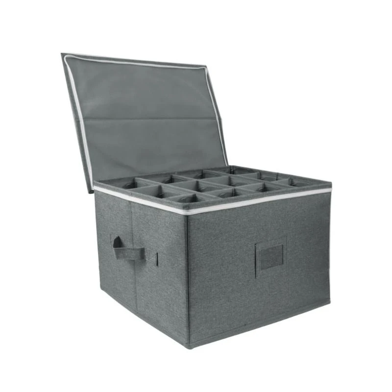 

Foldable Wine Glass With Compartments and Handle Crystal Champagne Holder Stackable Hard Shell Storage Case