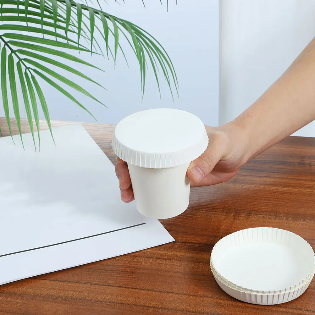 

100Pcs Round Paper Lids for Drinking Cups Functional Covers Fit Most Cups At Home Or Office Paper Cup Lid Cup Covers