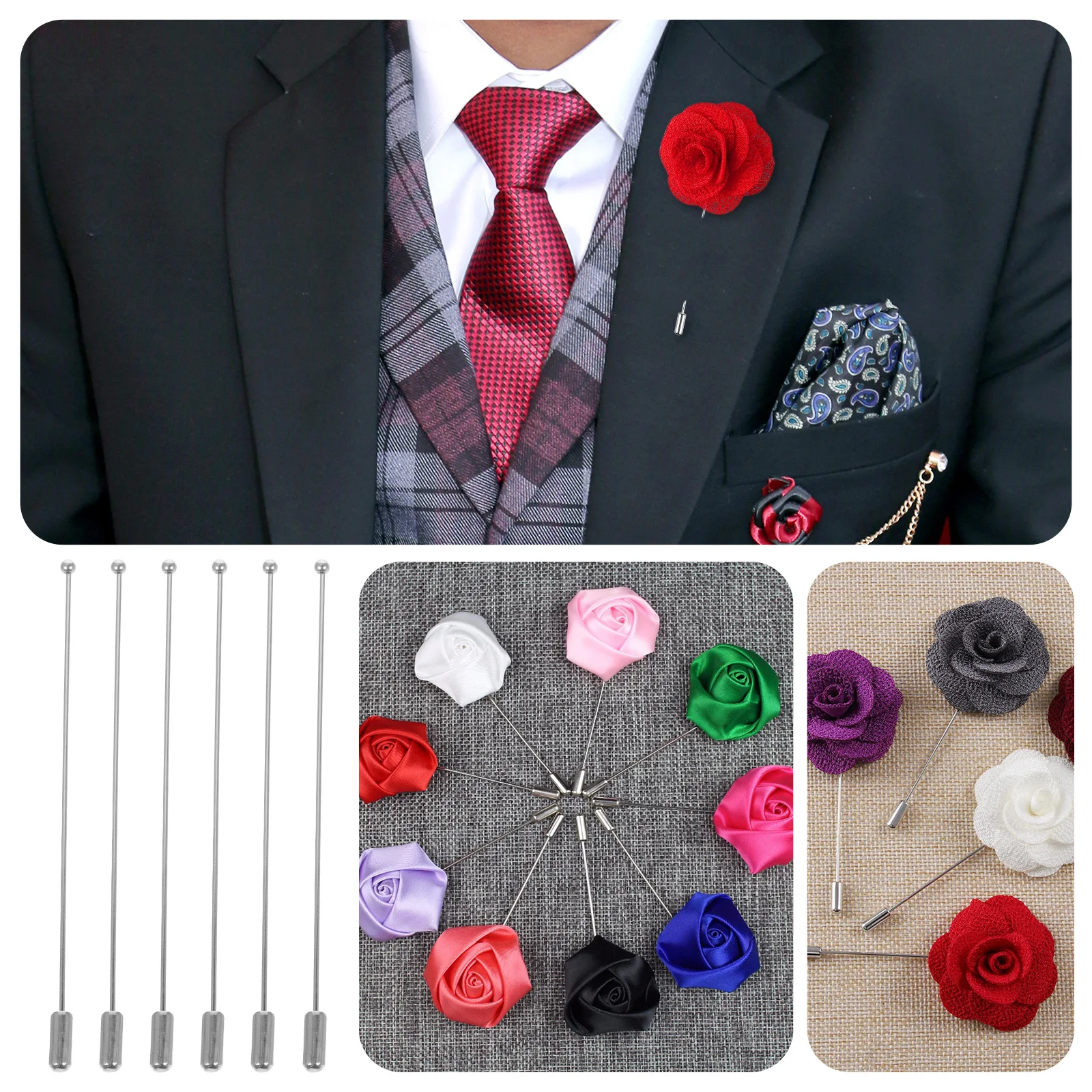 

20pcs White Brooch Pin Needle Stopper Stick for Hats Clothes Hijab Fancy Button Accessory Silver Cap Kit