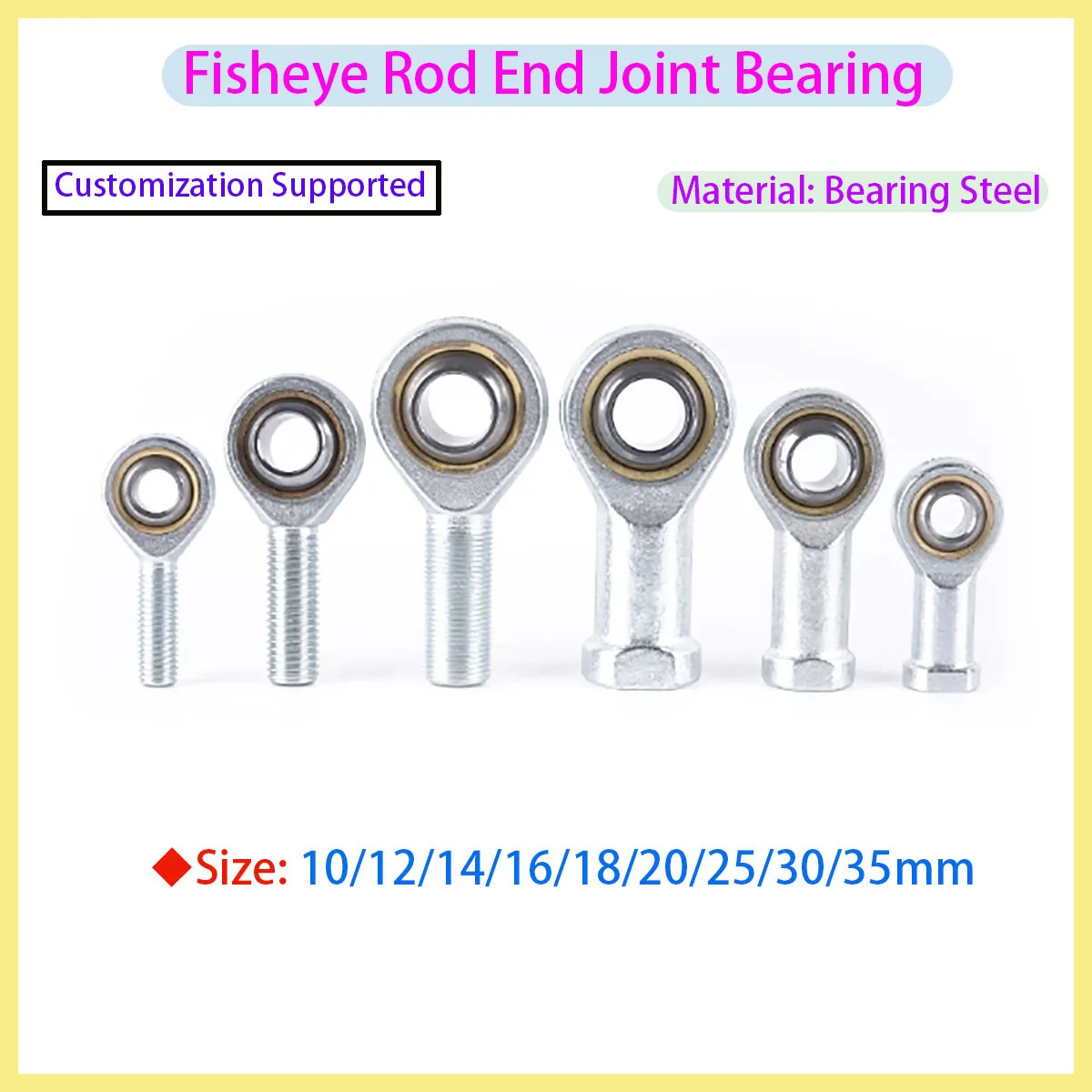 PHSSA Ball Head Metric Threaded Rod End Bearing M3 M4 M5 M6 M8 M10 M12 M14 M16