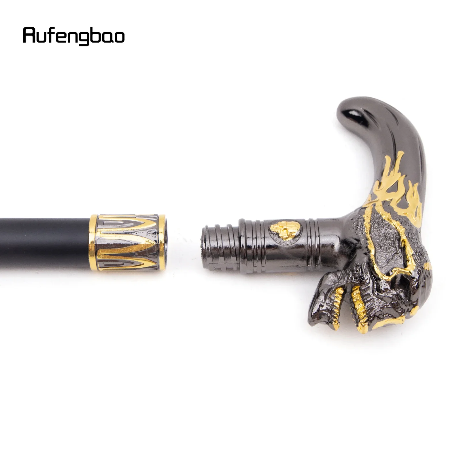 الذهبي الأسود الجمجمة رئيس عصا للمشي موضة عصا الزخرفية أنيقة تأثيري قصب مقبض Crosier أداء المرحلة قصب 92 سنتيمتر #5