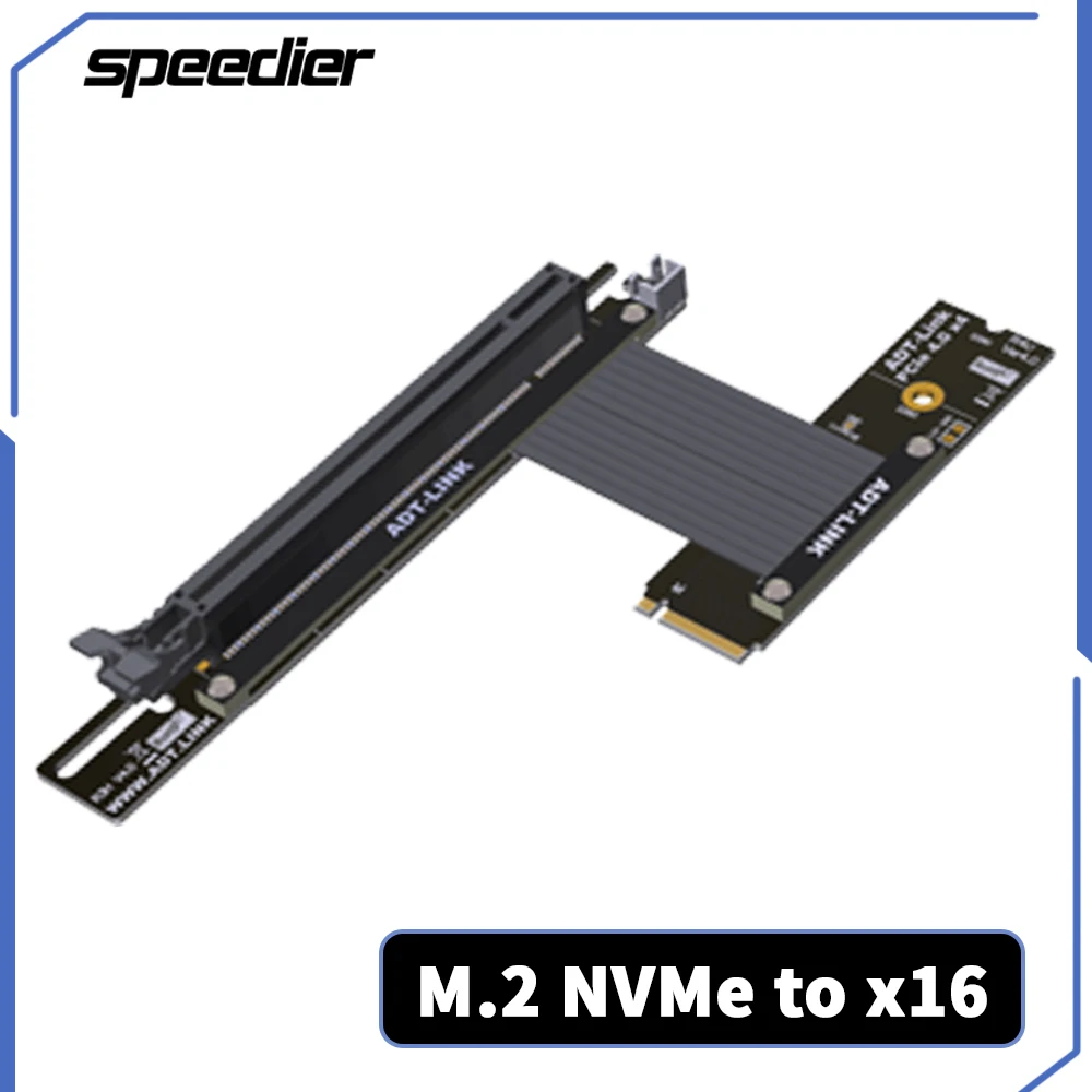 

ADT-Link PCIe 4,0 3,0 M.2 NVME M-Key SSD для PCIe 4,0x16 карта подъема, Поворот 90 °, Графический графический ГПУ, дополнительный удлинитель M2 NGFF Gen4, полная скорость