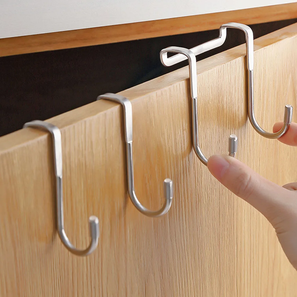 1/2pcs Kitchen Cabinet Door Back Hook Towels Clothes Kitchen Bathroom Accesories Storage Hanger Hook Back Door Hanging Holder