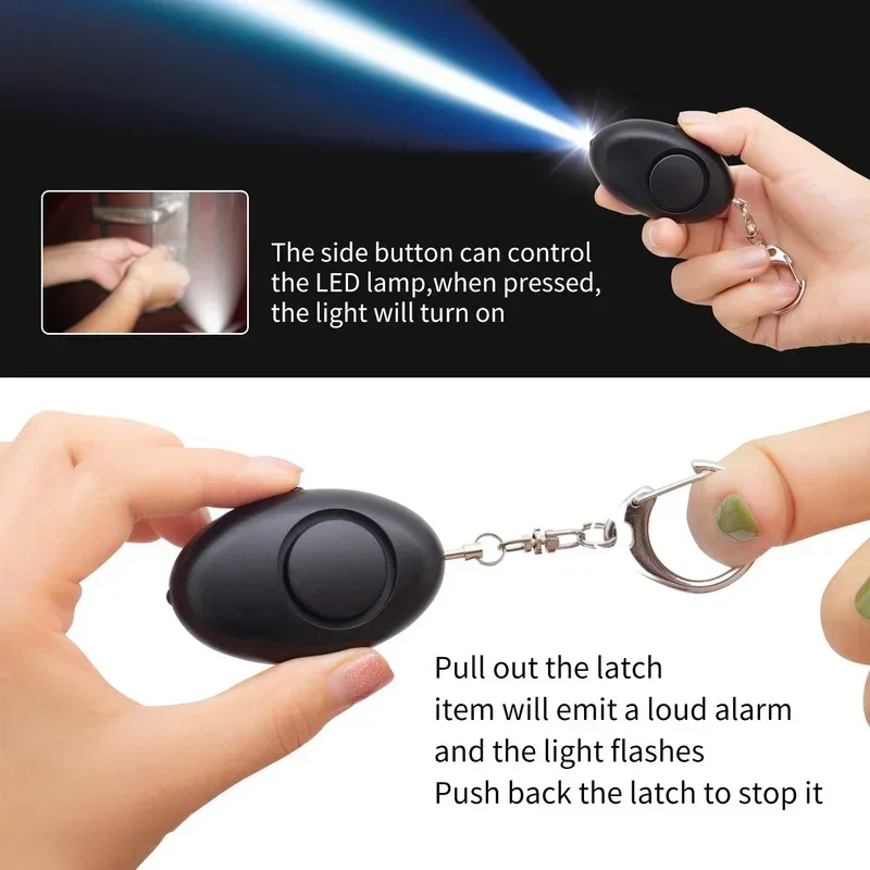 125dB Egg Shape Self Defense Alarm Girl Women Elderly Security Protect Alert Personal Safety Scream Emergency Alarm Keychain