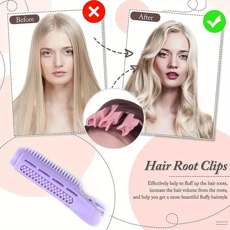 8 PCS Hair Root Fluffy Clip Bangs Curling Clip Styling Clip Hair Bar Seamless Hair Styling Fluffy Styling Clip