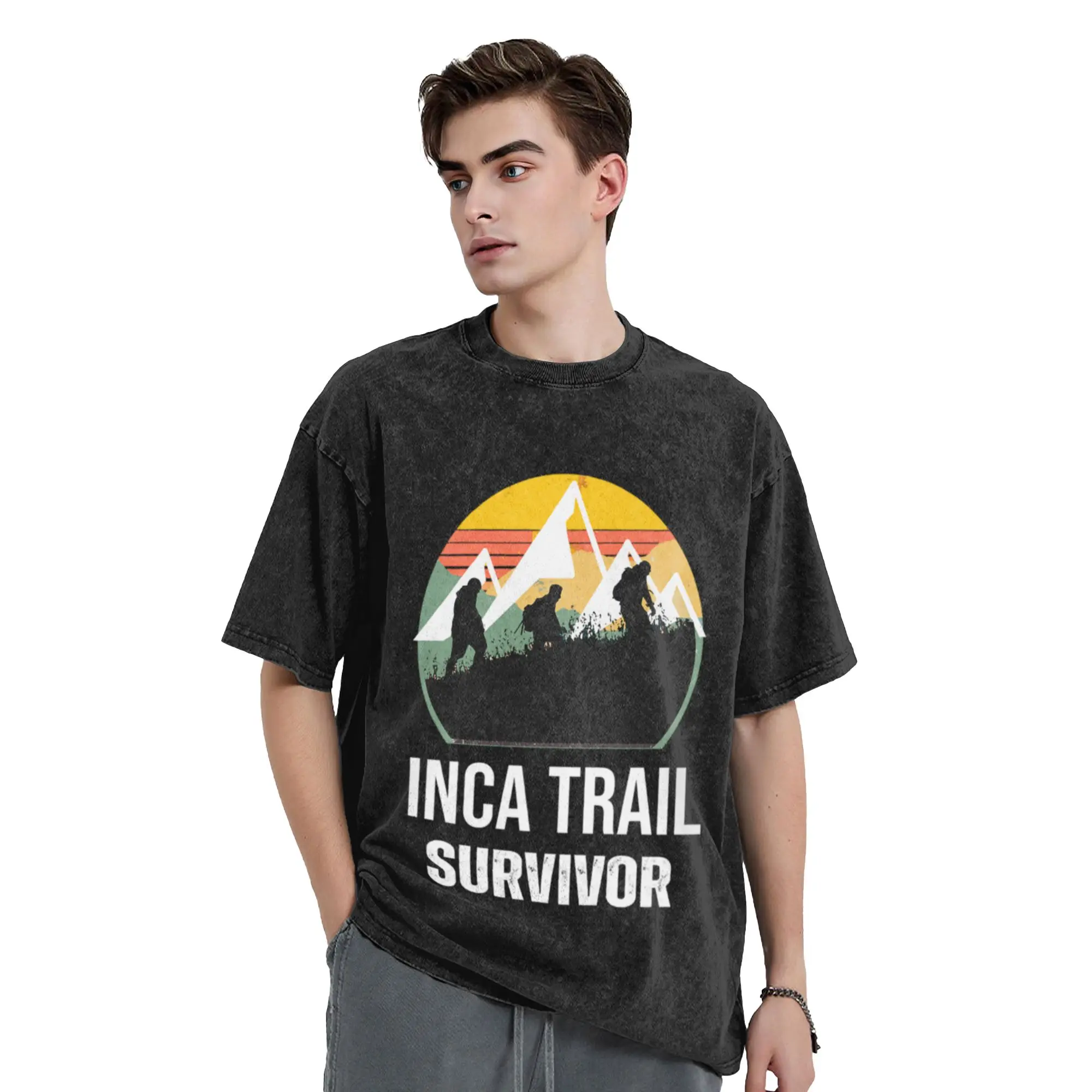 Inca trail surviver  Machu Picchu-Cusco  Peru  Unique Comfort A Washed T Shirt Men's Women's Oversized Cotton Tees Tops