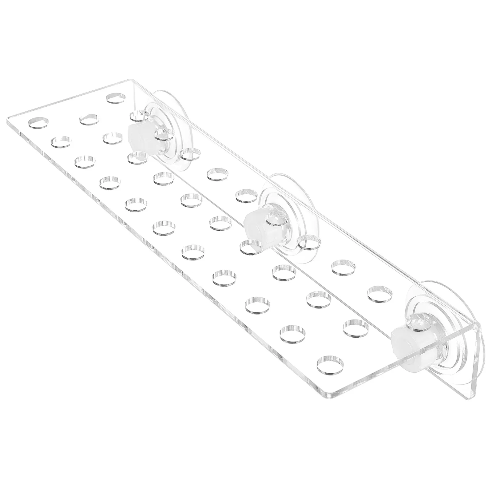 

32 Holes Acrylic Coral Holder for Fish Tank Aquarium Coral Supporter Frag Rack with Powerful Suction Cups Clear Compact Long