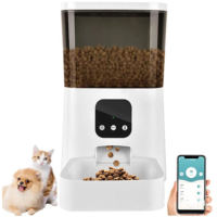 7L WiFi Smart Dry Food Dispenser Automatic Indoor APP Controlled Pet Feeder with Plastic Bowls for Cat and Dog Feeding