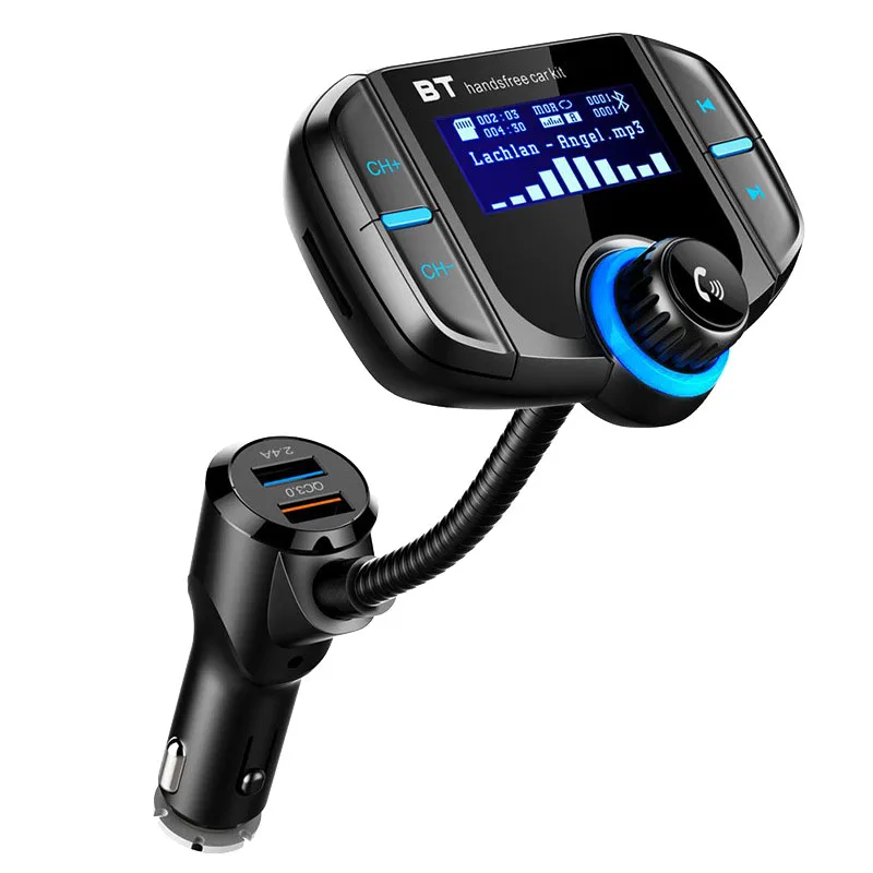 

Bt70 FM-передатчик Автомобильный радиоприемник Bluetooth Комплект Dual USB Qc3.0 Беспроводной Mp3-плеер Зарядное устройство Адаптер Hands-Free Bt Тюнер