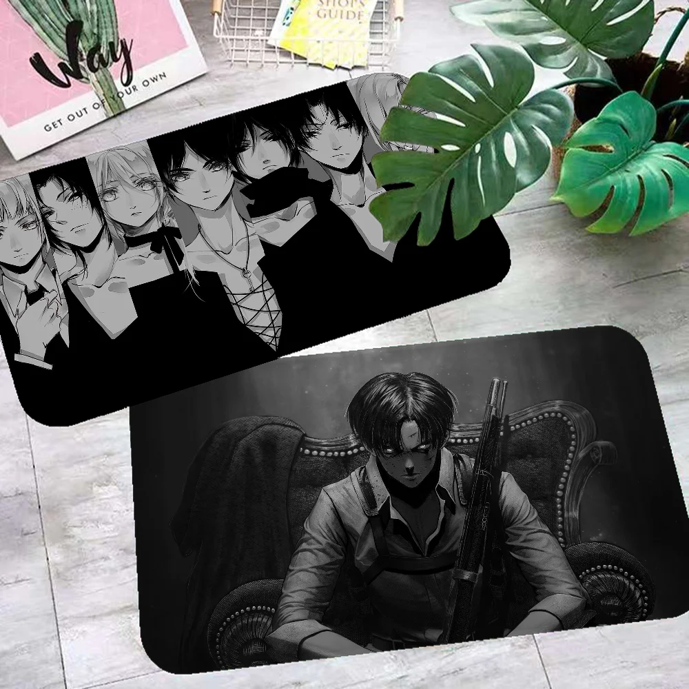 

Anime A-Attack On T-Titan Levi Ackerman Room Mats Anti-slip Absorb Water Long Strip Cushion Bedroon Mat Household Carpets