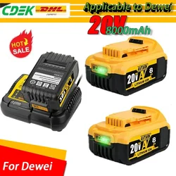 DCB200 20V Battery Compatible with dewalt power Tools 18V 8.0Ah rechargeable electric tool Lithium batteries 20V 18Volt 18v 8Ah