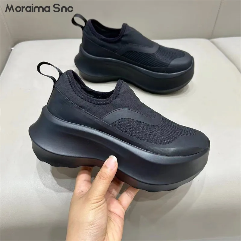 

Flying Woven Lace-Up Breathable Casual Shoes Thick-Soled Leather Sports Shoes New Casual Comfortable Daily Women's Shoes