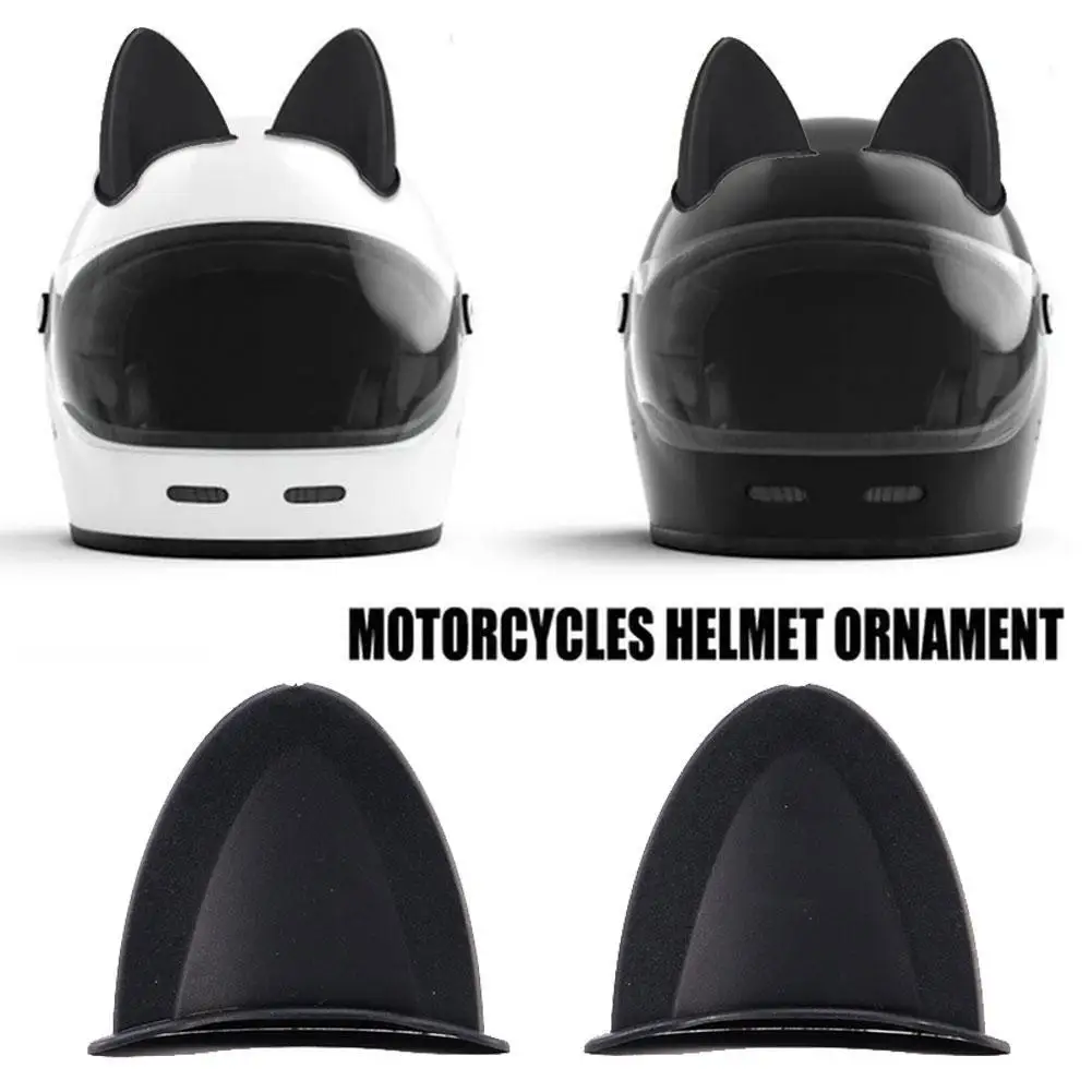 One Set Motorcycle Helmet Cat Ears Bells Decoration Motocross Helmet Accessories Plush Cute Ears Sticker Cosplay Party Universal