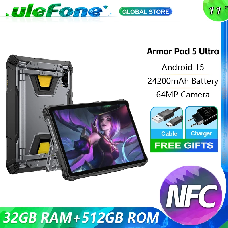 Ulefone Armor Pad 5 Ultra 12GB RAM 512GB ROM 5G 耐衝撃タブレット