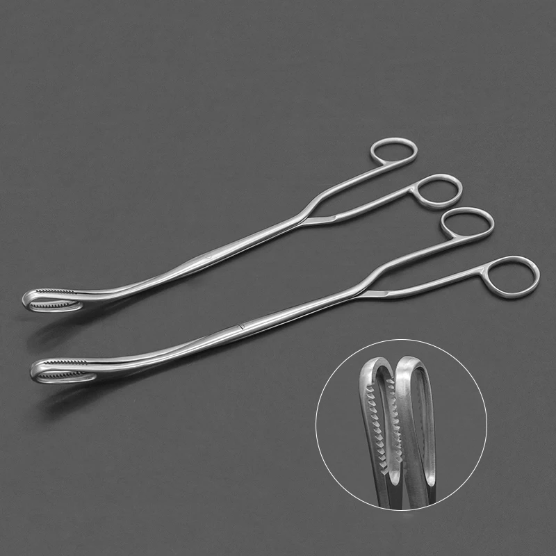 Stainless Steel Hollow Round Serrated Tissue Dressing Sponge Forceps Membranes Ovarian Placenta Forceps