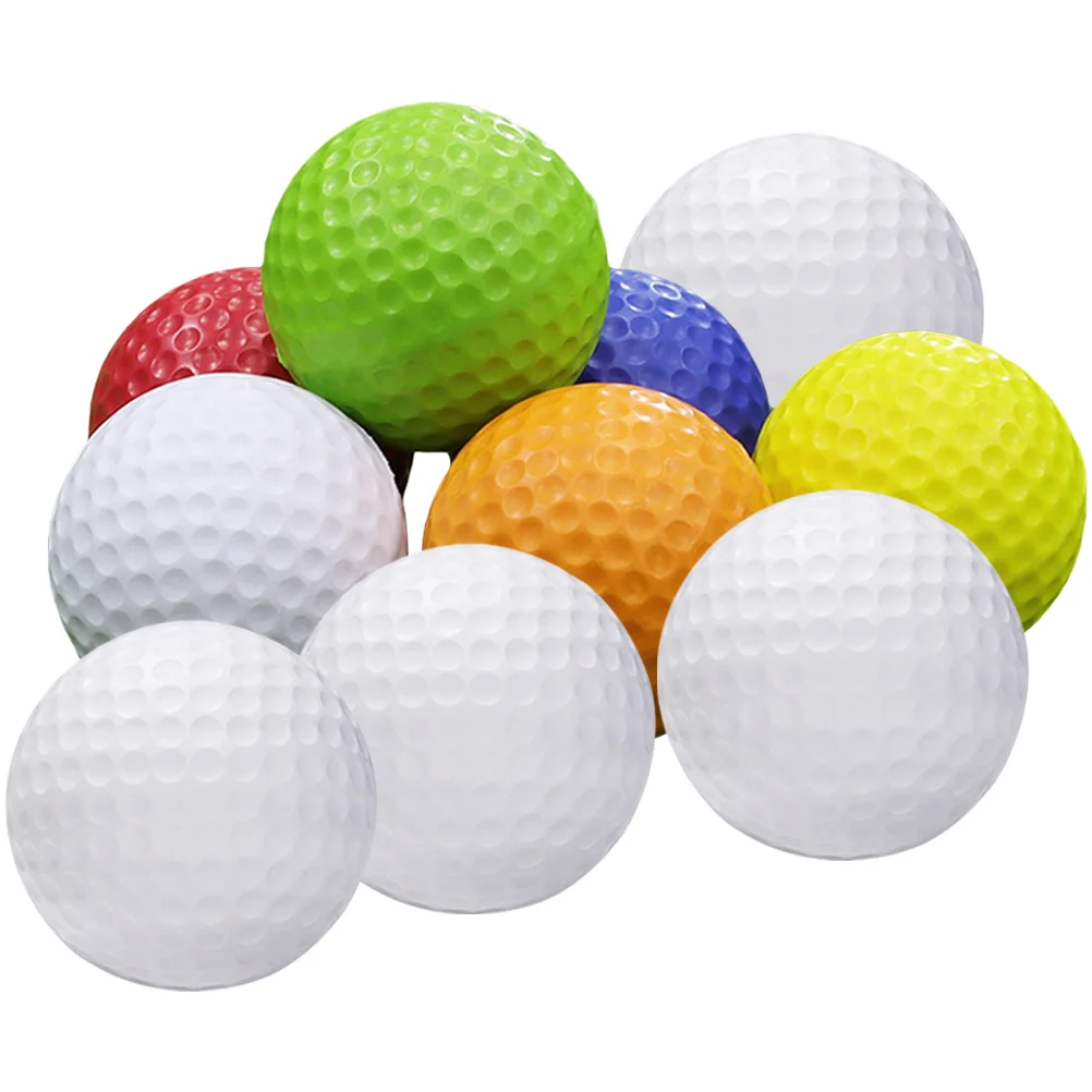10 قطعة كرات الغولف قابلة لإعادة الاستخدام التدريب الكرة للأطفال البالغين الممارسة المهنية الصغيرة مقاومة للاهتراء ممارسة في الهواء الطلق العرض