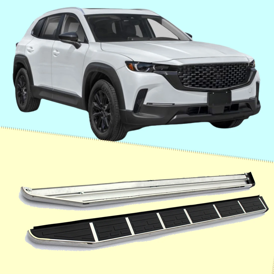 2PCS Side Step fits for Mazda CX-50 2022 2023 2024 Running Board Nerf Bars Stairs Aluminium Pedal