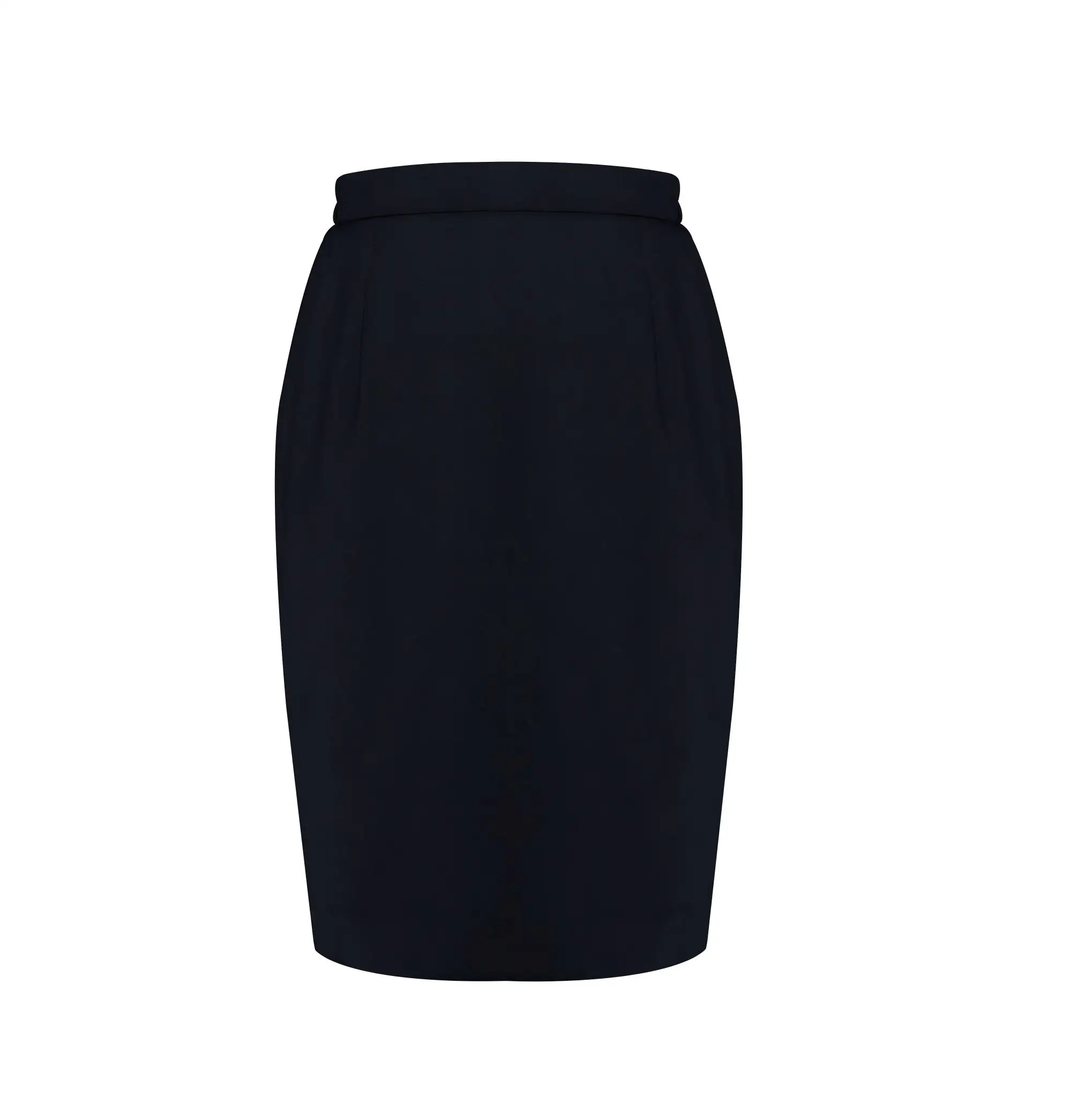 Women Elegant Black Bow Tie High Waist Work Office Bodycon Length Pencil Skirt