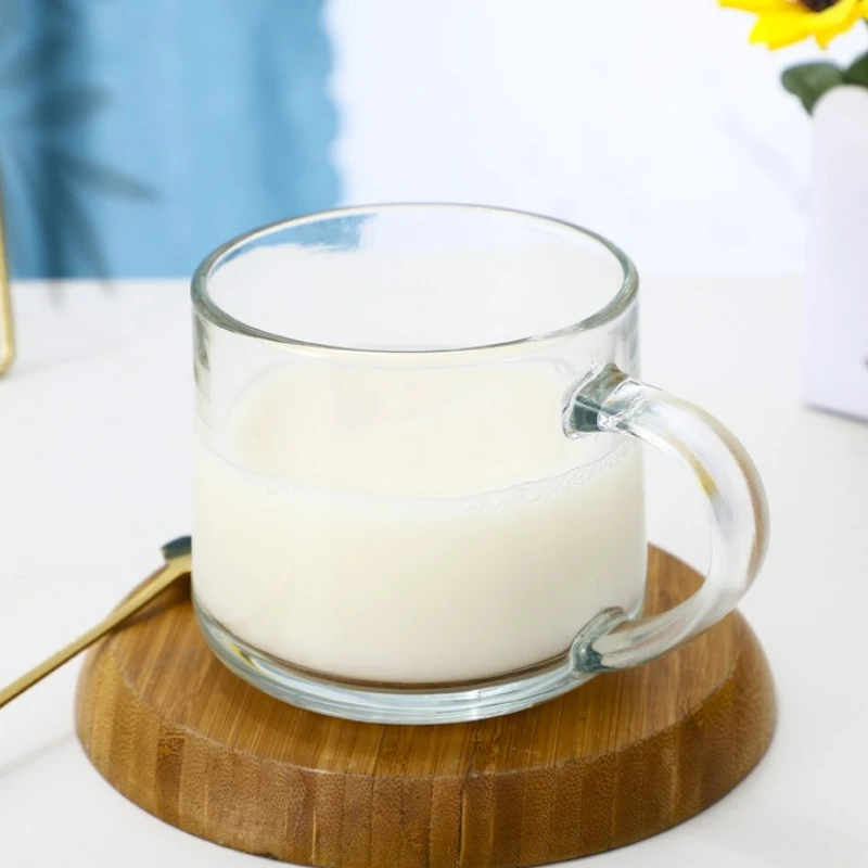 

Glass Water Cup with Handle Heat Resistant Tea Milk Juice Cup Bar Beer Drinkware Office Household Breakfast Mug Glass Drinkware
