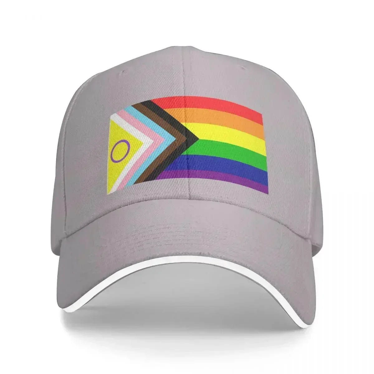 Intersex-Inclusive Progress Pride Flag Cap Baseball Caps Snapback Hats Adjustable Casual Cap Sports Baseball Hat Polychromatic