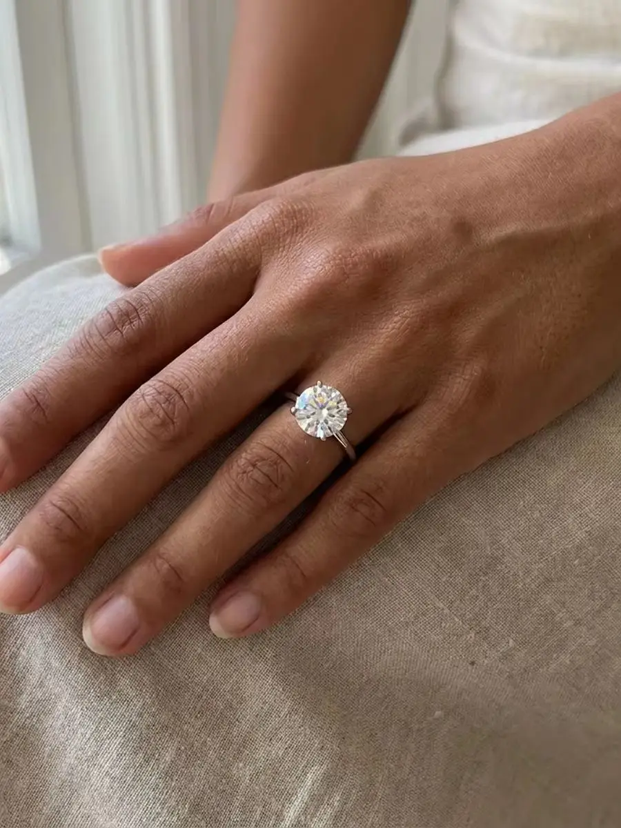 5 Karat Moissanit-Ehering für Damen, 1 Karat, 2 Karat, 925er Sterlingsilber, Verlobungsringe, Schmuck, hohe Qualität, einzigartige Jubiläumsgeschenke – Detail 6