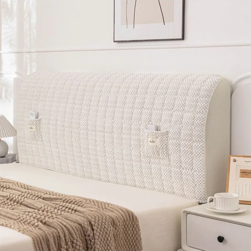 Solid Color Headboard Cover New Thickened Soft Bag Comfortable and Wear-resistant All Season Universal Bedroom Headboard Cushion