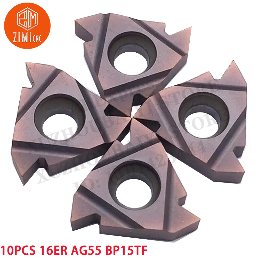 10 قطع 16ER AG55 BP15TF إدخالات تحويل الخيوط المصنوعة من الكربيد لحامل الأدوات الخارجي أدوات CNC مخرطة معدنية ميكانيكية أدوات القطع