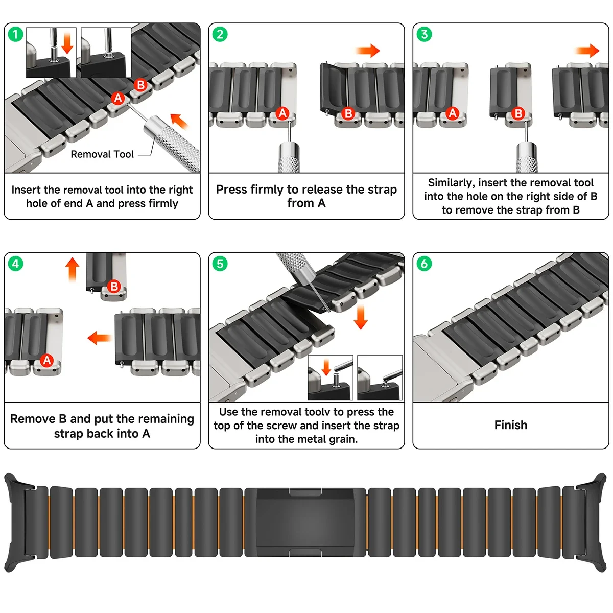 حزام مطاطي من التيتانيوم + لساعة سامسونج جالاكسي 8/8 كلاسيكي 44 مللي متر 40 مللي متر 46 مللي متر حزام معدني من السيليكون لسوار جالاكسي Ultra2025 47 مللي متر #2