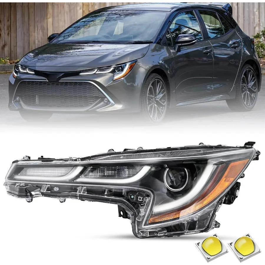 

LED DRL Projector Headlight Assembly Fit for 2020 2021 2022 Toyota Corolla SE XLE XSE OEM Headlamp Replacement Left Driver Side