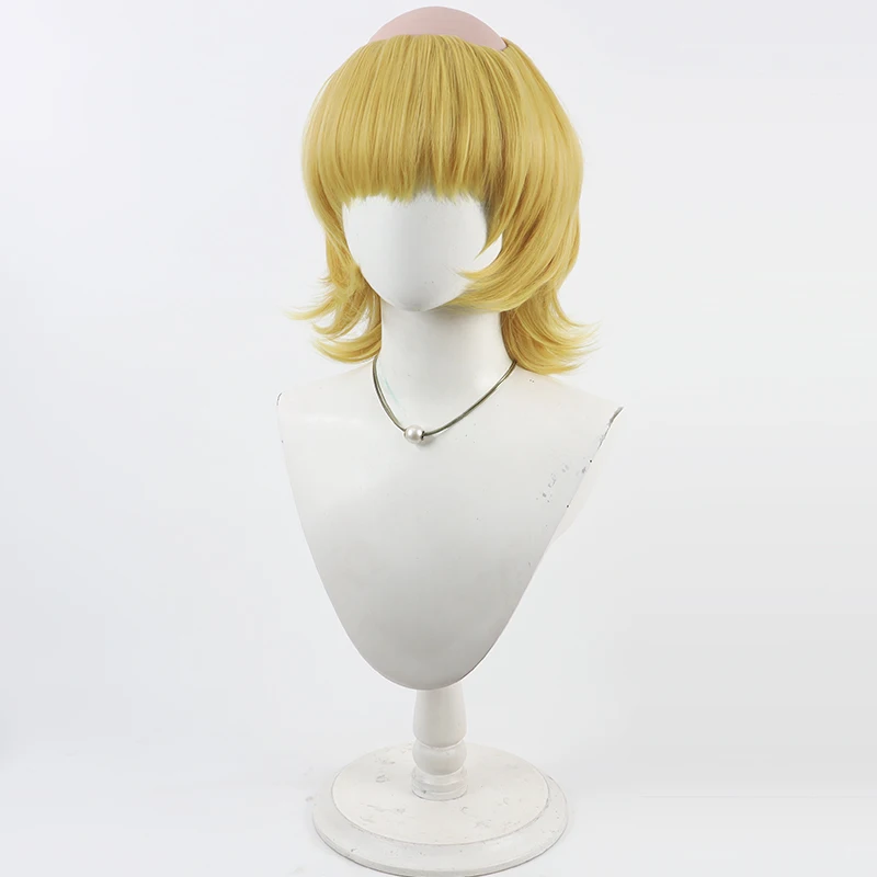 アニメ Badeni コスプレウィッグゴールデンショートコスプレヘアコミコンパーティー大人女性男性