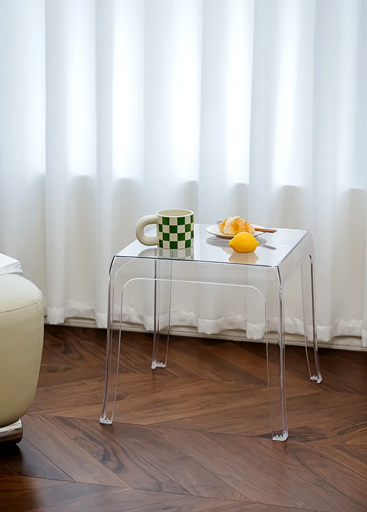 

Transparent sofa side with living room plastic small coffee table designer modern bedroom corner table