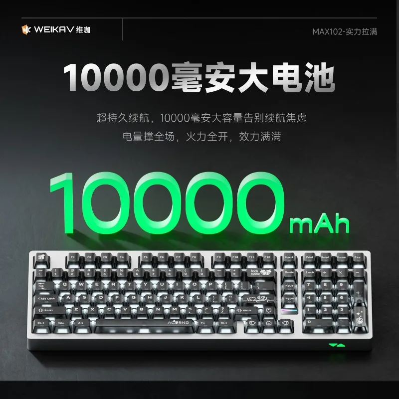 NEW WEIKAV MAX102 Aluminum Alloy Mechanical Keyboard 3mode RGB QMK Wireless Bluetooth Customized Large Configuration 101 Key Kit